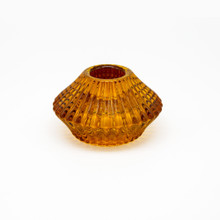 Amber 1.7" Echo Bloom Glass Reversible Candle Holder – 48 Pieces