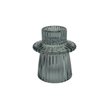 Smoke 2.75" Fluted Taper Candle Holder – 48 Pieces