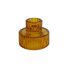 Amber 2.5" Inkwell Reversible Taper, Tealight & Votive Candle Holder – 48 Pieces