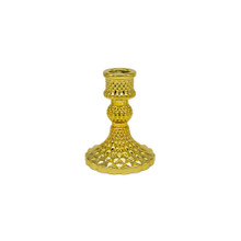 Gold 4.1" Harlequin Taper Candle Holder – 24 Pieces
