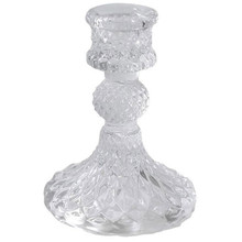 Clear 4.1" Harlequin Taper Candle Holder – 24 Pieces