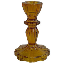 Amber 4.3" Regal Taper Candle Holder – 24 Pieces