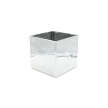 Silver Everyday Cube Glass Vase / Candle Holder – 5" – 12 pcs/case
