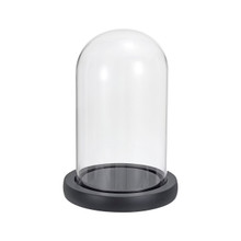 Small Glass Dome Cloche with Black Wood Base – 10" – 4 pcs/case