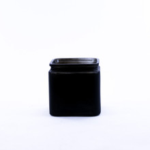 4" Matte Black Glass Cube Vase with Lip - 12 Pieces