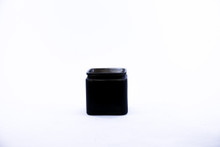 4.8" Matte Black Glass Cube Vase with Lip - 12 Pieces