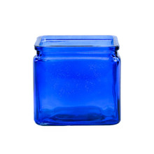 4.8" Cobalt Blue Glass Cube Vase with Lip - 12 Pieces