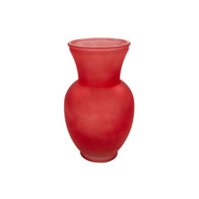 9" Frosted Red Glass Ginger Jar - 12 Pieces