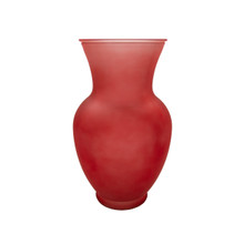 10.6" Frosted Red Glass Ginger Jar - 6 Pieces