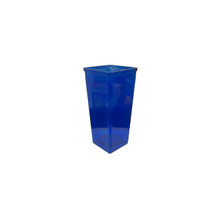 9" Blue Sanded Glass Tapered Block Vase - 12 Pieces