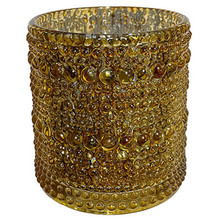 Gold 3.1" Bubble Mercury Glass Votive Candle Holder - 72 Pieces