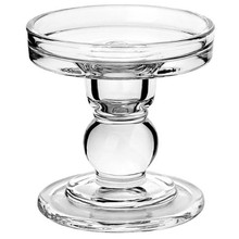 Clear 3.4" Glass Classic Pillar & Taper Candle Holder - 24 Pieces