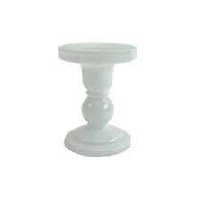 White 4.5" Glass Classic Pillar & Taper Candle Holder - 24 Pieces