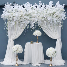 White Rose Cherry Blossom Hang Wisteria Wedding Floral Arrangement – 240 × 90 cm