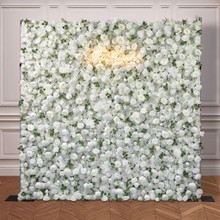 Infinity White Rose Flower Wall Backdrop for Weddings, Events, and Photo Booths – 8ft × 8ft