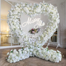 5D White Rose with Phalaenopsis Orchid Dancing Flowers Wedding Backdrop – 7.2ft × 7.2ft