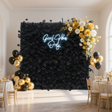 5D Dark Black Rose Wall Floral Arrangement Artificial Flower Wall – 8ft × 8ft