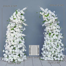 White Rose Wedding Backdrop Horn Arch Decor Arrangement Floral – 200 × 75 × 50 cm