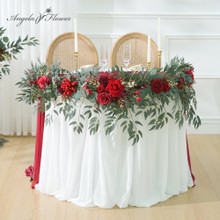 7ft Red Rose Willow Leaf Garland – Wedding & Party Decor
