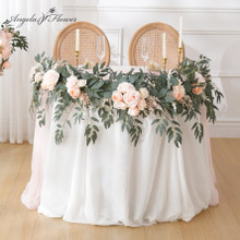 7ft Pink Rose Greenery Garland – Wedding & Event Decor