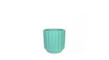 36 Pcs - 3 Inch Ceramic Matte Green Flutted Pot