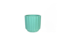 24 Pcs - 4 Inch Ceramic Matte Green Flutted Pot