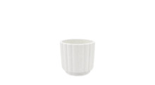 36 Pcs - 3 Inch Ceramic Matte White Flutted Pot
