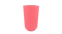 12 Pcs - 5 Inch Ceramic Matte Bubblegum Pink Flutted Vase