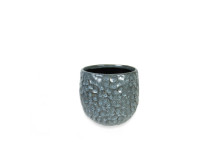 18 Pcs - 4 Inch Ceramic Two Toned Dots Cracked Pot