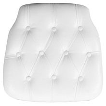 Hard White Tufted Vinyl Chiavari Chair Cushion for Crystal / Resin Chiavari Chairs