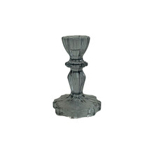 24 Pcs - 4.3 Inch Small Regal Taper Candle Holder Smoke