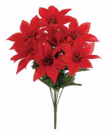 Case of 12 - 16" Red Poinsettia Bush x 9