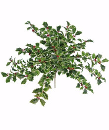 Case of 2 - 24" Real Touch Holly Bush/Plastic Berries