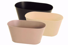 Case of 24 - 3 Asst Neutrals Oval Metal Planter 12"