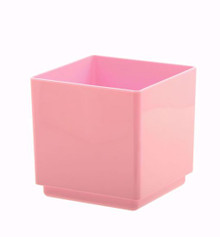 Case of 16 - 5" Plastic Cube - Baby Pink