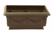 Case of 12 - Rectangular Baroque Planter - Bronze Plastic