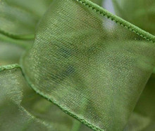 #9 Deluxe Sheer Wired Ribbon - Basil - 10 Rolls