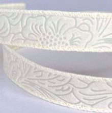 #9 Embossed Ribbon-Ivory - 10 Rolls
