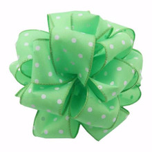 #9 Deluxe Wired Dots Ribbon - Lime - 10 Rolls