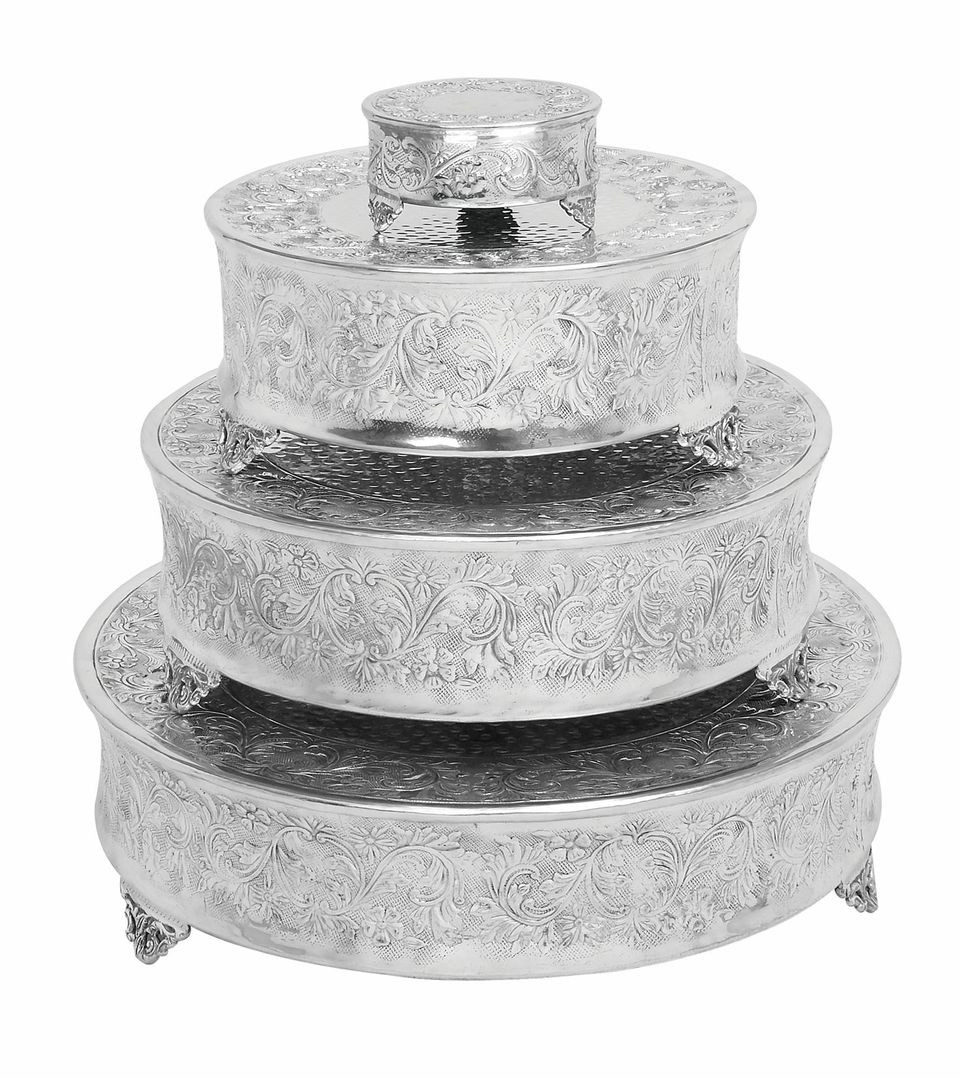 Designer Cake Stand Square Set of 18", 16," 14" &  6" Silver Specifically | eBay