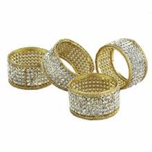 Case of 24 Gold Napkin Rings with Crystals