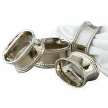 Case of 24 Nickel Plated Oval Beaded Napkin Rings