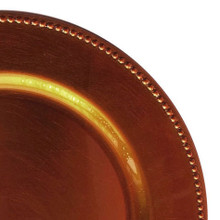 Case of 24 Beaded Edge Melamine Charger Plate 13" - Copper