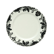 Case of 24 Black Damask 13" Round Charger Plates