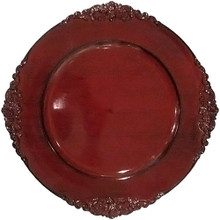 Case of 12 Royal Red 13" Round Acrylic Charger Plates