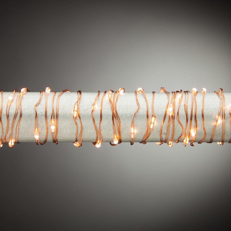 10ft Indoor/Outdoor Warm White Micro LED Electric Light String, Copper ...
