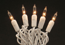 Case of 12 Minilight String Lights Clear On White - 15ft, 35 light