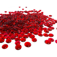 Red Flat Glass Marbles - 3/4" Centerpiece Vase Filler Wedding Table Scatter & Crafts - 20 lbs (20 Cups, 2000 Pcs)