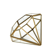 Gold Diamond Geometric Glass Terrarium - 12 Pieces