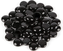 12 Bags, Black Flat Marbles - 2 lb/bag